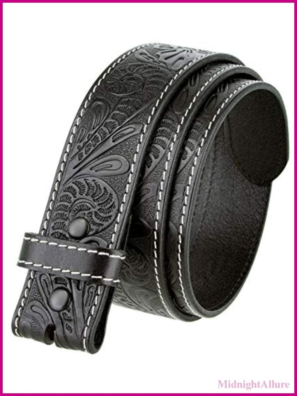 Full Grain Western Engraved Tooled Leather Belt Strap 1.5 inch Wide